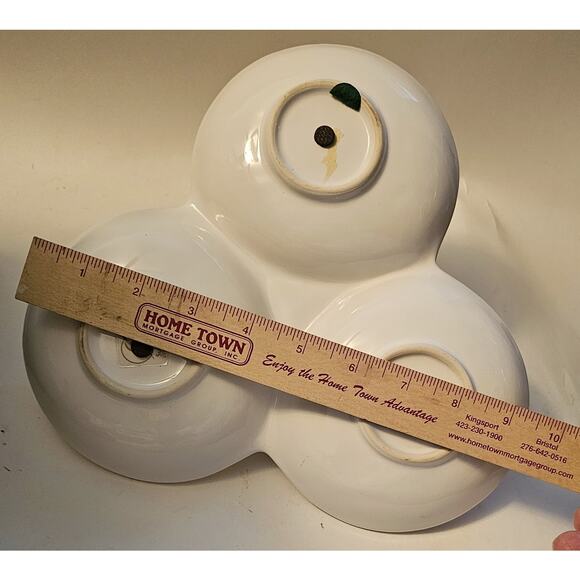 Portugal Pottery Divided Server Centerpiece Apple "Subtil Caldas Da Rainha" - Picture 6 of 7